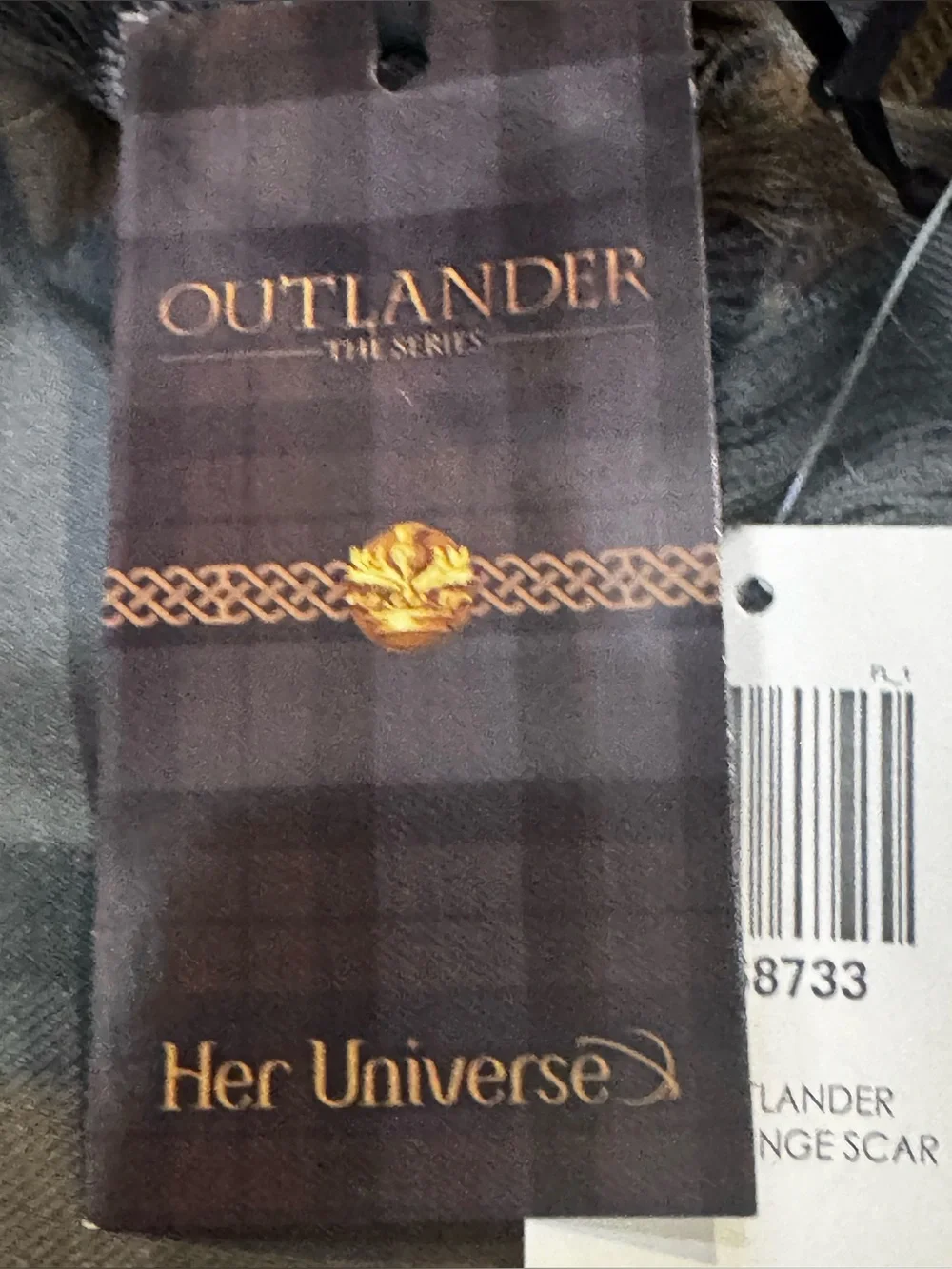 NWT Her Universe Outlander tartan fringe scarf